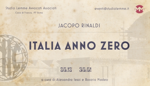 Italia anno zero di Jacopo Rinaldi in mostra allo Studio Legale Lemme Associati, per Focus, ciclo espositivo di arte contemporanea. Gli artisti sono invitati a documentare il proprio processo creativo con delle polaroid