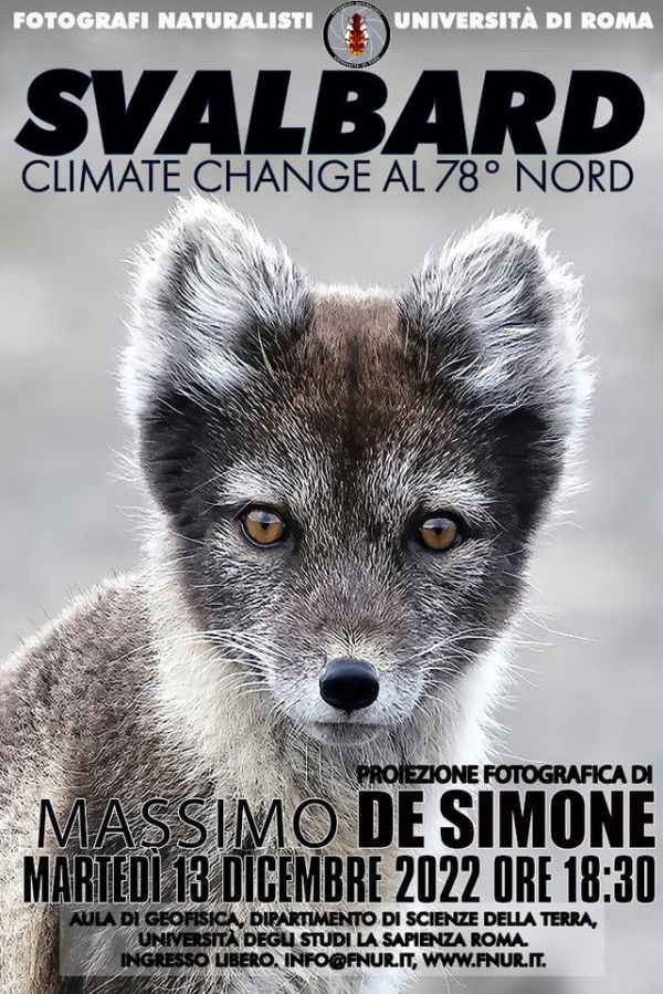 Svalbard. Climate change al 78° Nord. Martedì 13 dicembre proiezione fotografica di Massimo De Simone per i Fotografi Naturalisti Università di Roma